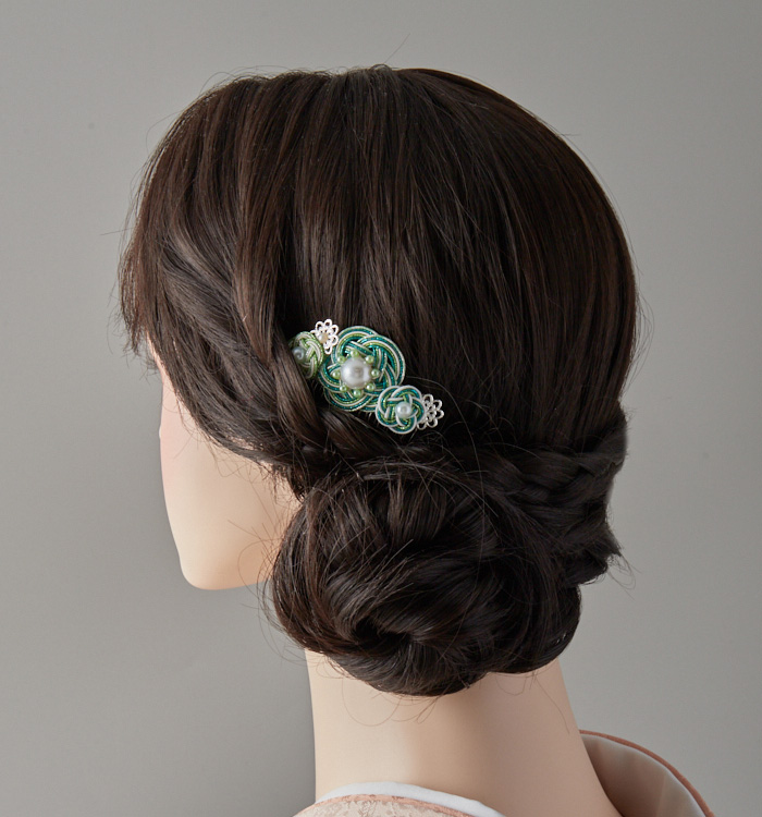 水引 櫛型の髪飾り 緑 No.5ZC-2654-03の通販｜きもの365