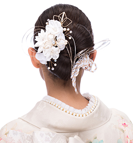 髪飾り J 咲静＿＿上品ジニアと林檎の花の髪飾り 卒業式 成人式 結婚式 髪飾り