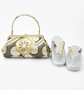 【訳有り品】春爛漫 振袖・卒業袴用草履バッグ（足サイズ：23.0cm～24.5cm） No.5ZD-0604-10