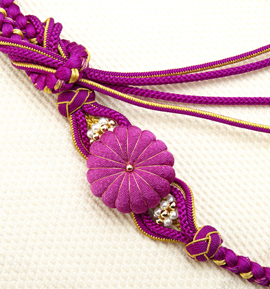 振袖用帯締め 正絹 万寿菊 No.5ZE-0436-70