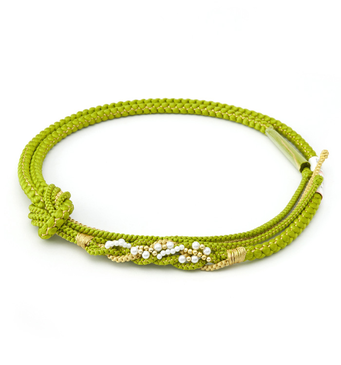 約4.5cmのチャームがインパクト大! 振袖用 帯締め 正絹 帯〆 6色 白 黒