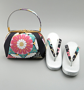 世美庵 振袖・卒業袴用草履バッグ(足サイズ:23.0cm~24.5cm) No.5ZE-1277-13