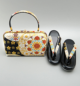 世美庵 振袖・卒業袴用草履バッグ(足サイズ:23.0cm~24.5cm) No.5ZE-1278-13