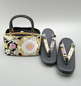 世美庵 振袖・卒業袴用草履バッグ(足サイズ:23.0cm~24.5cm) No.5ZE-1279-13