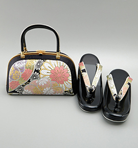 世美庵 振袖・卒業袴用草履バッグ（足サイズ：23.0cm～24.5cm） No.5ZE-1283-23