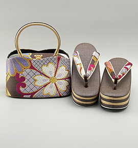 世美庵 振袖・卒業袴用草履バッグ（足サイズ：23.0cm～24.5cm） No.5ZE-1337-13-R