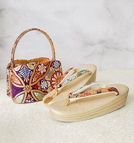 世美庵 振袖・卒業袴用草履バッグ（足サイズ：23.0cm～24.5cm） No.5ZE-1524-03