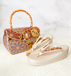 世美庵 振袖・卒業袴用草履バッグ（足サイズ：23.0cm～24.5cm） No.5ZE-1552-23