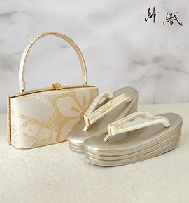 紗織 振袖・卒業袴用草履バッグ（足サイズ：23.0cm～24.5cm） No.5ZE-1630-03