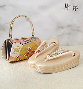 紗織 振袖・卒業袴用草履バッグ（足サイズ：23.0cm～24.5cm） No.5ZE-1636-03
