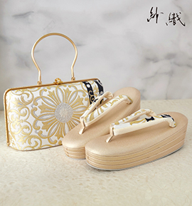 紗織 礼装用/振袖用草履バッグ(足サイズ:23.0cm~24.5cm) No.5ZE-1637-03