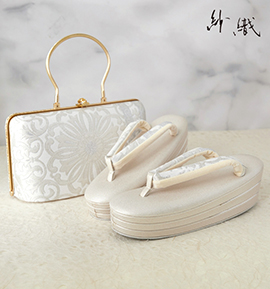 紗織 礼装用/振袖用草履バッグ(足サイズ:22.5cm~24.0cm) No.5ZE-1637-12