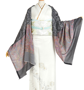 カシミールストール ジャガードショール No.5ZF-0137-04