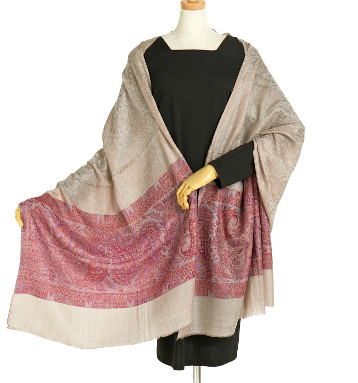 カシミールストール ジャガードショール No.5ZF-0149-00