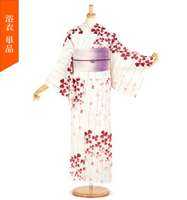 【単品】浴衣 Le coeur フリーサイズ クローバー No.5ZG-0027-00