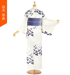 【単品】浴衣 Le coeur フリーサイズ クローバー No.5ZG-0027-10