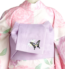 紗 半巾帯 刺繍入り No.5ZG-0621-40