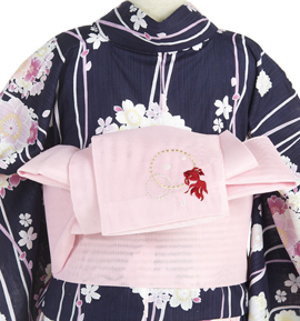 紗 半巾帯 刺繍入り No.5ZG-0622-20