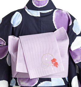 紗 半巾帯 刺繍入り No.5ZG-0622-40