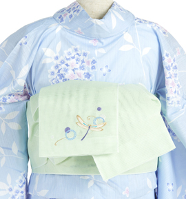 紗 半巾帯 刺繍入り No.5ZG-0623-30