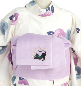 紗 半巾帯 刺繍入り No.5ZG-0625-40