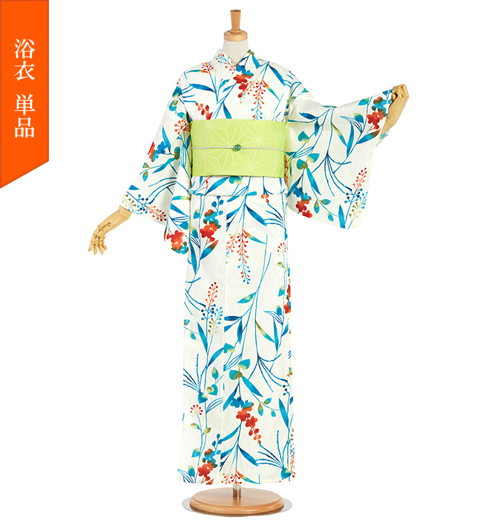 単品】浴衣 bonheur saisons 冷感加工 フリーサイズ No.5ZG-0696
