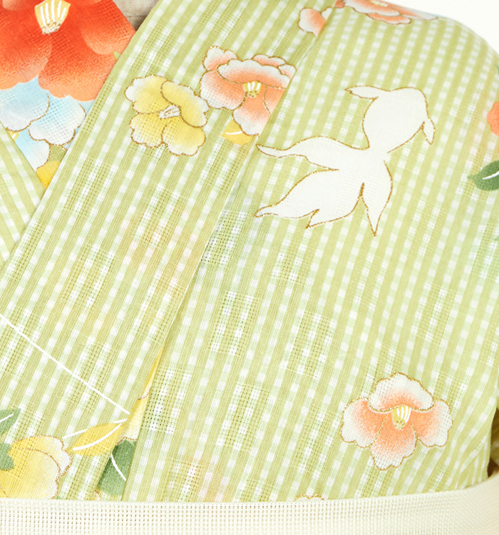 単品】綿麻浴衣 bonheur saisons Sweet L'embellir フリーサイズ No