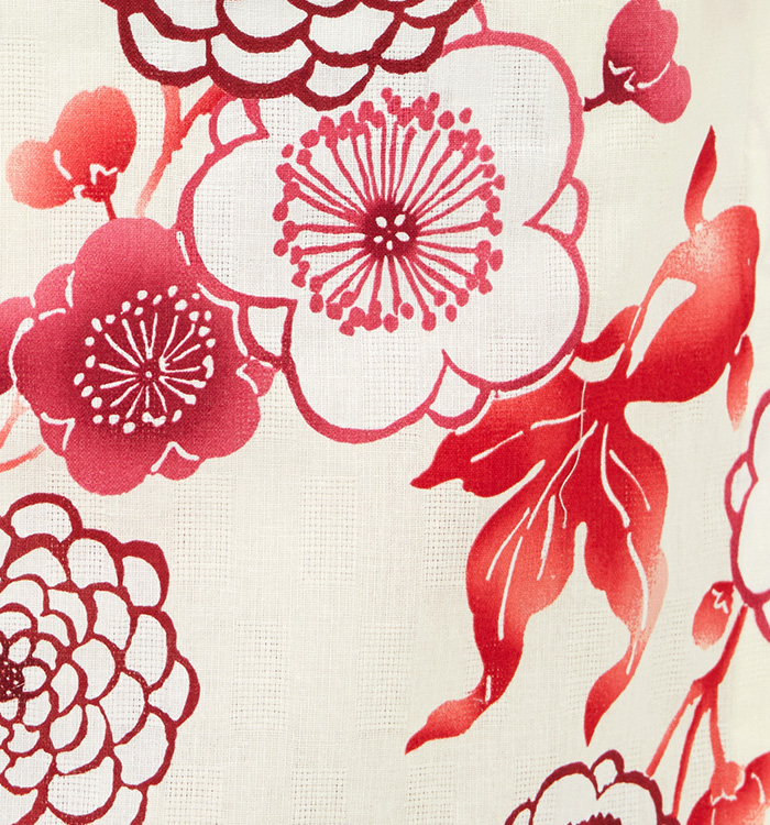 新品浴衣◇ bonheur saisons　麻の葉　赤 浴衣 レディース 3点セット （浴衣/半幅帯/下駄） bonheur