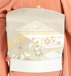 【仕立て上がり】正絹 八寸帯 良品 No.5ZH-0148-00