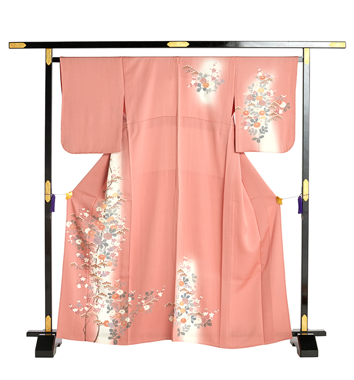 まだ暖かい、、どうする？すぐ着れる！褒められ単衣着物セット 夏訪問着 単衣 t0507 SEIKO ﾊﾟｰﾌﾟﾙﾗﾒ（正絹） | 着物レンタルの