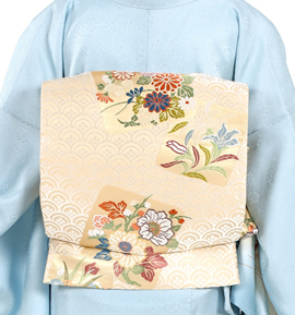 【仕立て上がり】正絹 袋帯 中古品 No.5ZH-0449-00