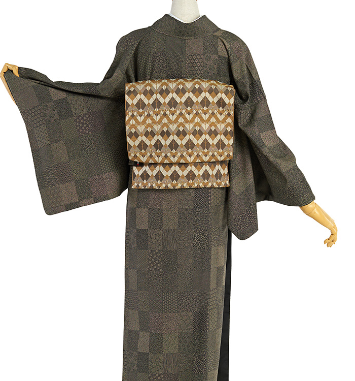 仕立て上がり】江戸小紋 すぐに着られる洗える着物 Mサイズ No.5ZH