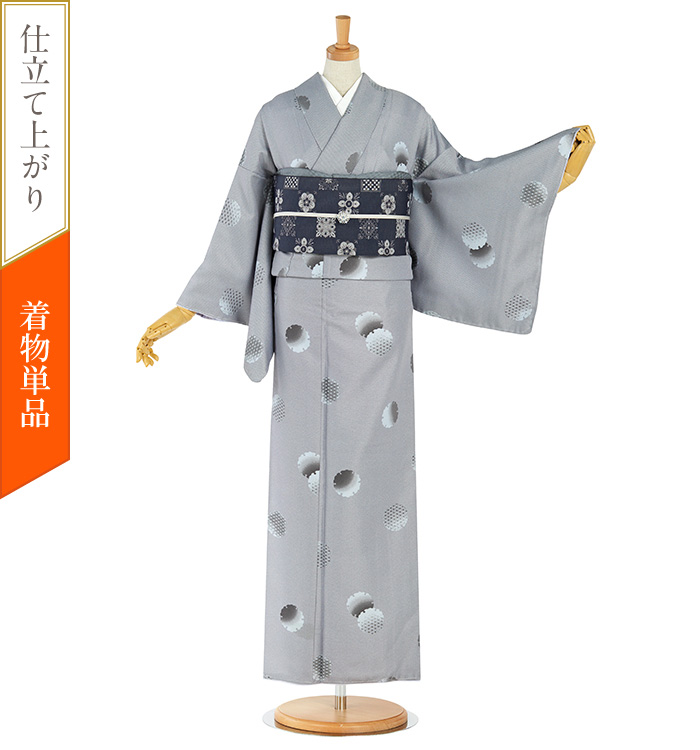 【新品】 洗える着物　L シルック 洗える着物 夏着物 絽 東レシルック 色無地 大きめ