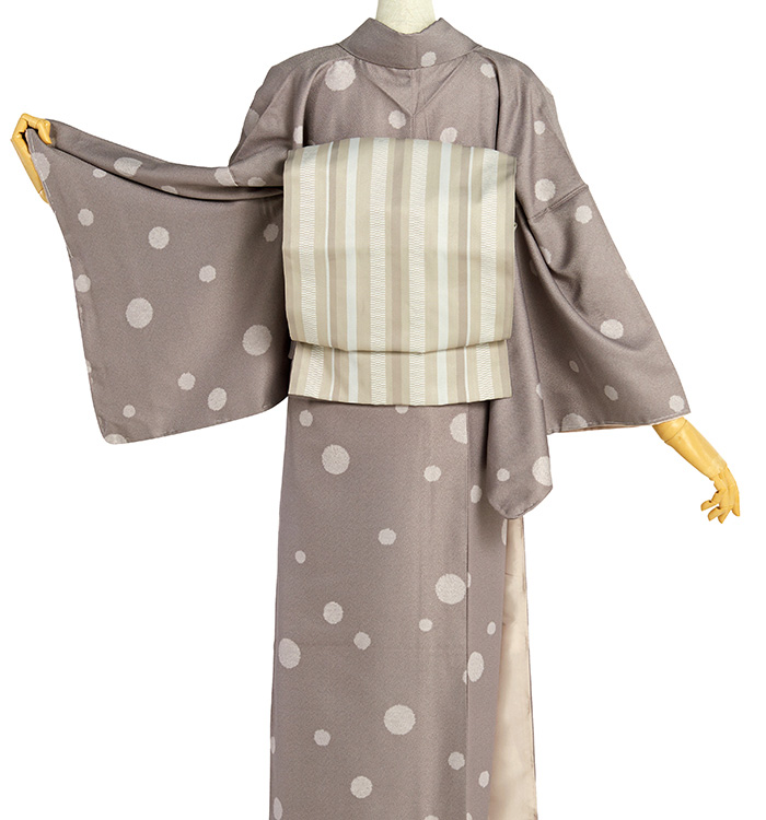 つきもの着物 くり。です。 デニム着物 スターター16点セット 名古屋帯 セット 松葉仕立て 草履