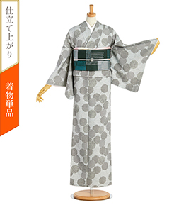 仕立て上がり】紬風着物 すぐに着られる洗える着物 Mサイズ No