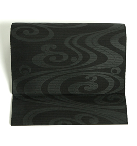 専用です☆だらり帯のみ 未仕立て】夏物 西陣織 黒共九寸帯 喪服用帯 No.5ZH-0723-00の通販