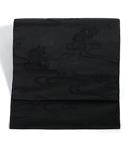 未仕立て】西陣織 黒共九寸帯 喪服用帯 No.5ZH-0956-00の通販｜きもの３６５