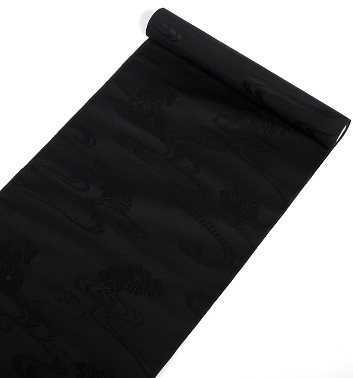 未仕立て】黒共九寸帯 喪服用帯 No.5ZH-0955-00の通販｜きもの365