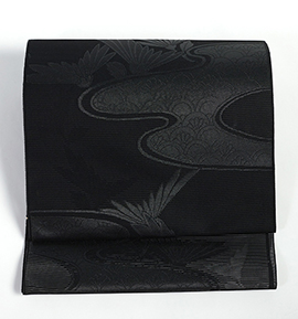 未仕立て】西陣織 黒共九寸帯 喪服用帯 No.5ZH-0956-00の通販｜きもの