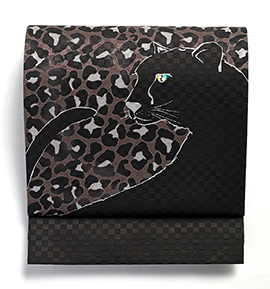 【仕立て上がり】うれしづくし 正絹 京袋帯 黒ヒョウ No.5ZH-1104-00-R