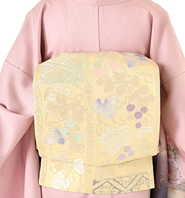 【仕立て上がり】正絹 袋帯 輪奈織り 螺鈿 良品 No.5ZH-1247-00