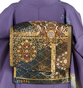 【仕立て上がり】正絹 袋帯 中古品 No.5ZH-1489-00