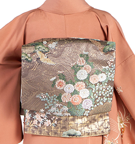 【仕立て上がり】正絹 袋帯 中古品 No.5ZH-1492-00