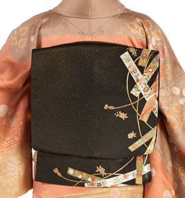 【仕立て上がり】正絹 袋帯 中古品 No.5ZH-1494-00