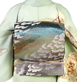 仕立て上がり】西陣織佐々木染織 正絹 袋帯 良品 No.5ZH-0614-00の通販