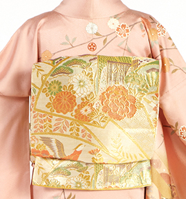 新品　西陣織　正絹花柄刺繍　振袖、訪問着　留袖 　無地等の 帯 未仕立て】西陣織 正絹 振袖用袋帯 No.5ZH-1307-00の通販
