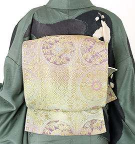 袋帯長尺仕立て 西陣織 袋帯 長尺 単品 お仕立て上がり「慶祝錦絵図」（株）やまひで