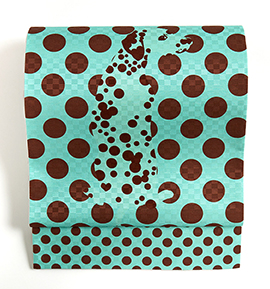 【仕立て上がり】うれしづくし 正絹 京袋帯 ダルメシアンチョコミント No.5ZH-1509-00-R