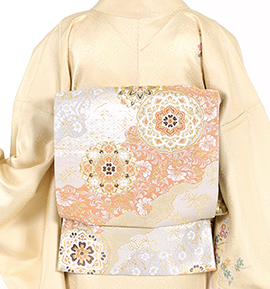 【仕立て上がり】正絹 長尺袋帯 中古品 No.5ZH-1513-00