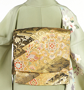 【仕立て上がり】正絹 袋帯 中古品 No.5ZH-1522-00